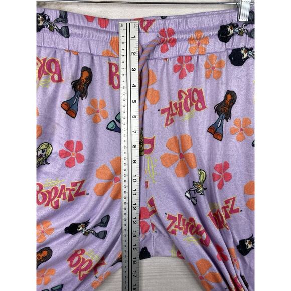 Bratz Women's Sleep Pajama Pants Sz XXL Purple Floral Fleece Pull On Cozy Boho - Picture 5 of 10